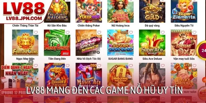 LV88 mang đến các game nổ hũ uy tín