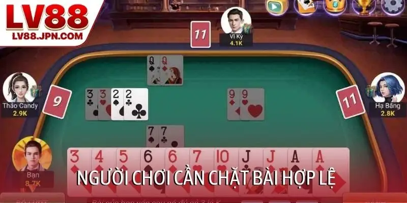 Người chơi cần chặt bài hợp lệ